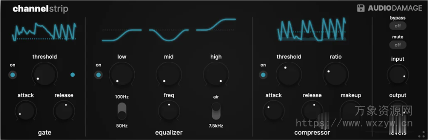 [门限均衡压缩器]Audio Damage AD058 ChannelStrip v1.1.1 [WiN, MacOSX]（150MB）