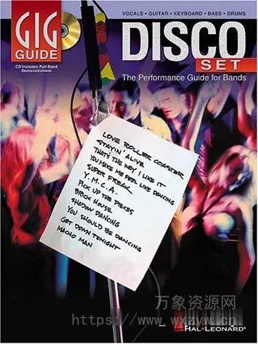 [迪斯科套装]乐队表演指南：人声-吉他-键盘-贝斯-鼓（演出指南）Disco Set The Performance Guide for Bands Vocals Guitar Keyboard Bass Drums Gig Guide SCANNED PDF（9.57MB）