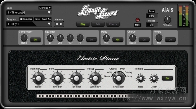 [复古氛围经典电钢琴插件] Applied Acoustics Systems Lounge Lizard EP-4 v4.4.4 [WiN, MacOSX]（91MB）