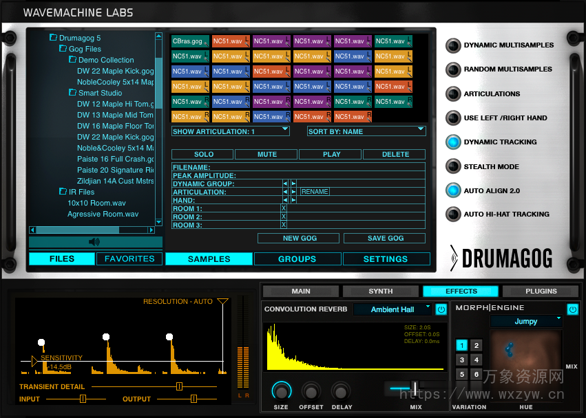 [鼓音轨多采样触发替换插件]WaveMachine Labs Drumagog 5 v5.5.4 [WiN]（58Mb）