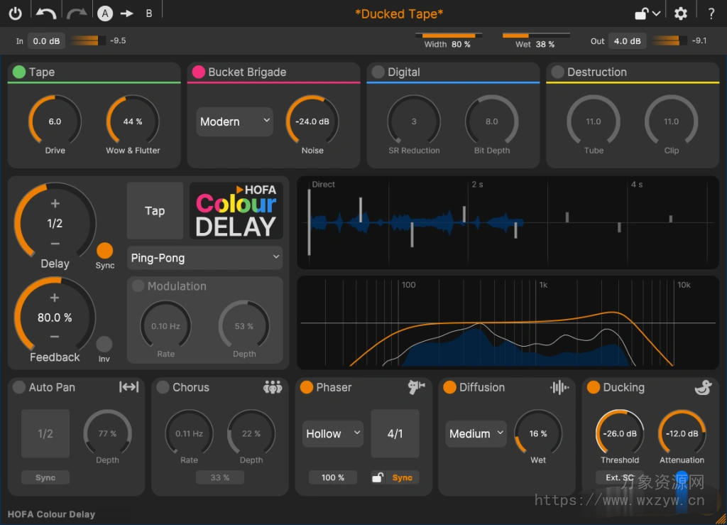 [延迟效果器插件]HOFA Colour Delay v1.0.0 [WiN]（10.2Mb）