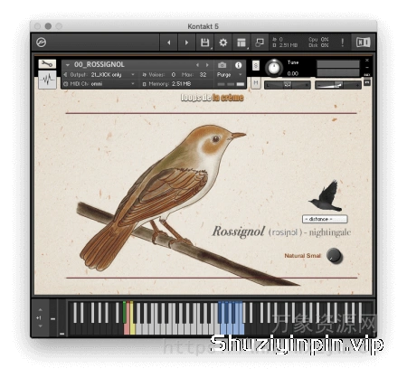 [夜莺红雀红尾鸲虚拟鸣禽音源]Loops De La Creme Songbird Virtuoso [KONTAKT]（483Mb）