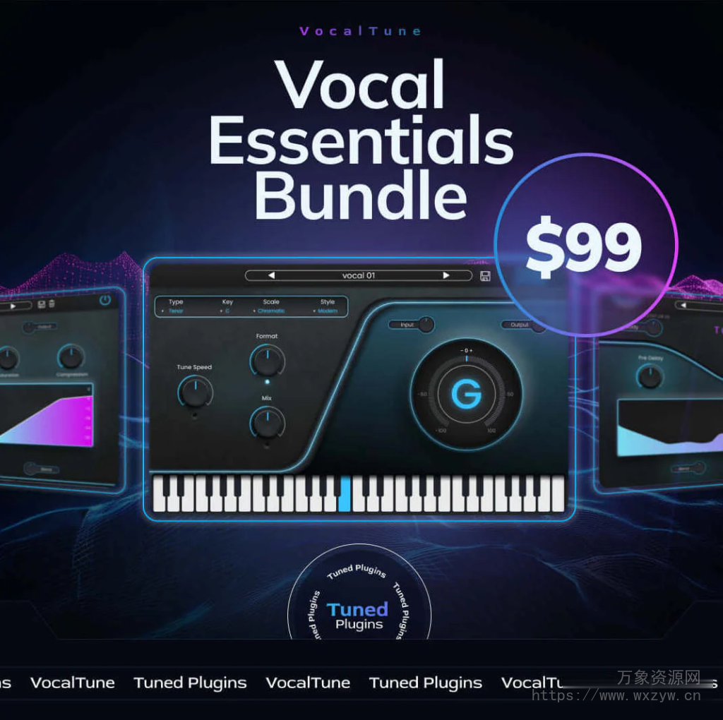 [人声处理插件包]Tuned Plugins Vocal Essentials Bundle v03.09.24 REGGED [WiN,MacOSX]（88Mb+521Mb）
