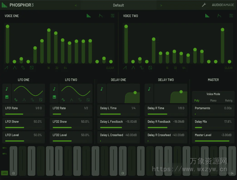 [复古数字加法合成器]Audio Damage AD053 Phosphor 3 v3.1.7 RETAiL [WiN, MacOSX, LiNUX]（157.30MB）