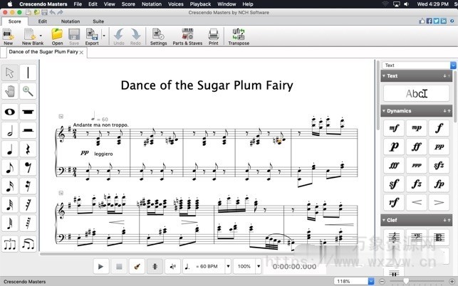 [乐谱编辑软件]NCH Software Crescendo Masters v10.45 v10.43 [WiN, MacOSX]（11.21MB）