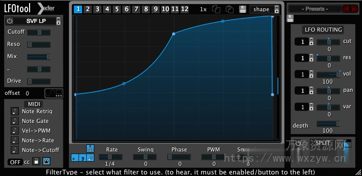 [侧链压缩滤波插件]Xfer Records LFOTool v1.768 [WiN, MacOSX]（13Mb）