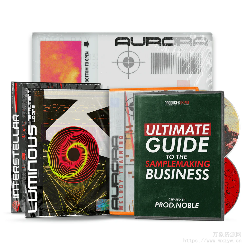 [嘻哈陷阱素材多宿主模板]ProducerGrind AURORA One Shot Collection [WAV, MiDi]（1.33Gb）