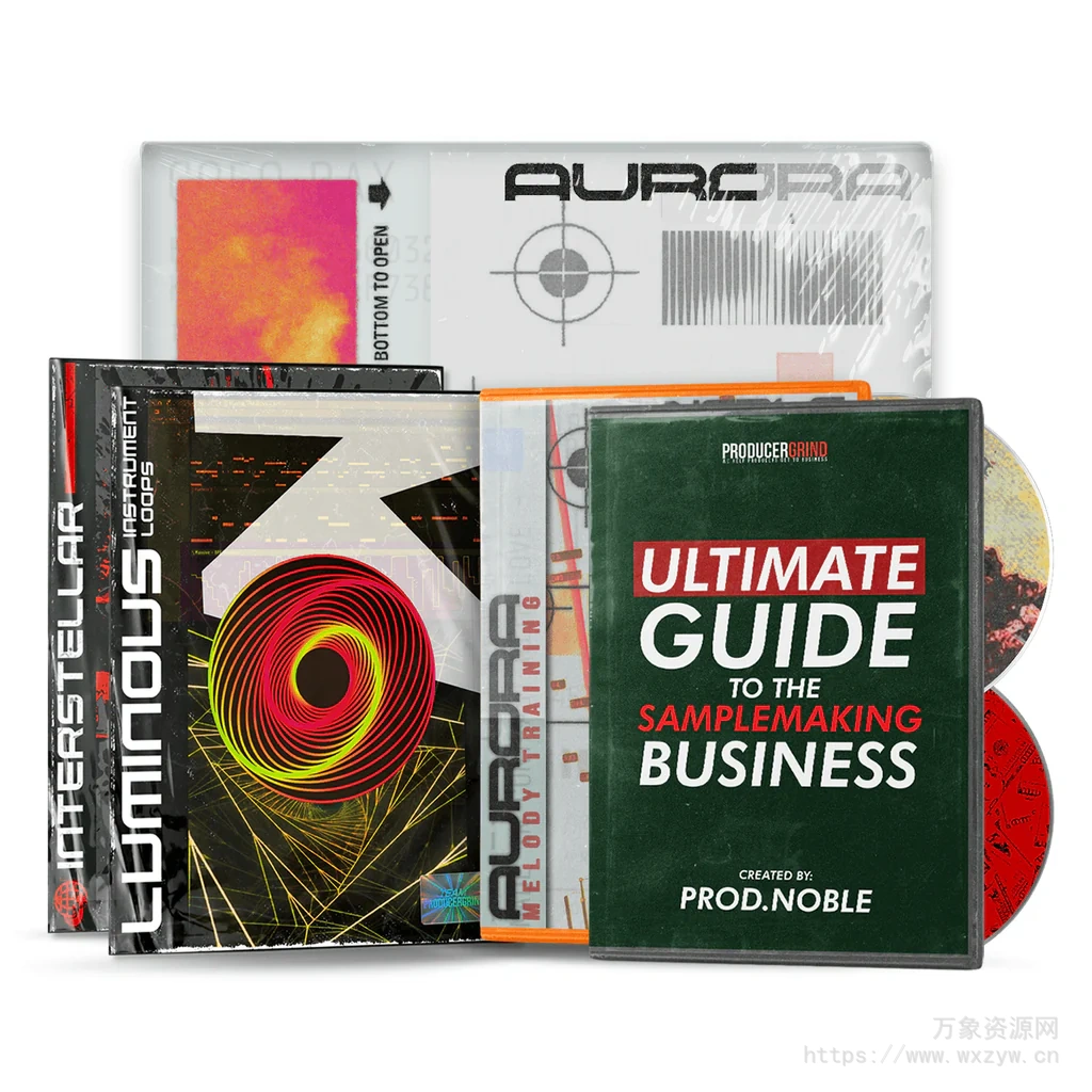 [嘻哈陷阱素材多宿主模板]ProducerGrind AURORA One Shot Collection [WAV, MiDi]（1.33Gb）