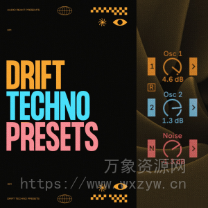 [泰克诺舞曲素材Ableton预置]Audioreakt Ableton Drift Techno Bank [WAV, MiDi]（521.97MB）