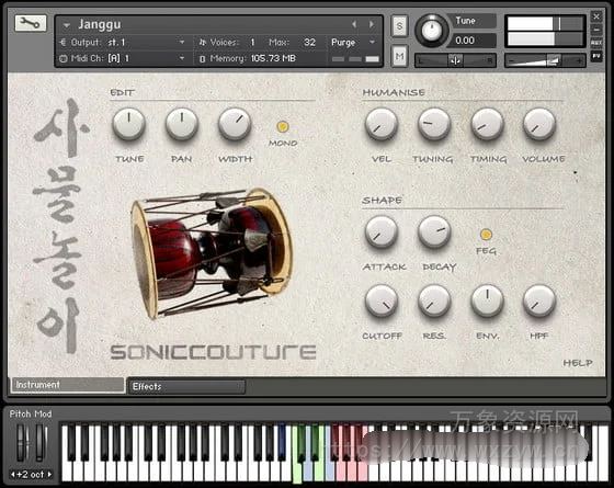 [高句丽阿里郎打击乐]Soniccouture Samulnori Percussion v1.5.0 [KONTAKT]（716Mb）