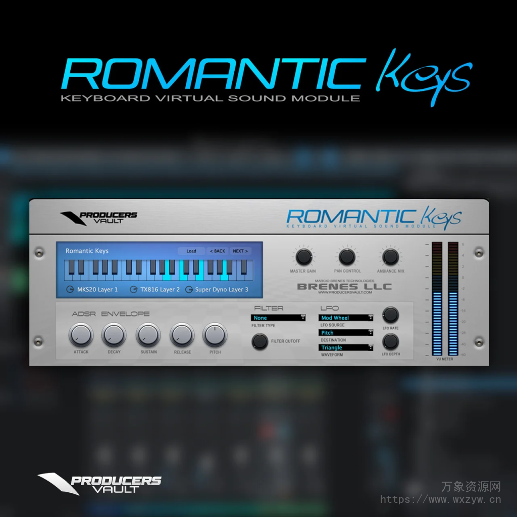 [经典民谣浪漫键盘乐器插件]Producers Vault Romantic Keys VSTi v2.8.4 [WiN]（1.54Gb）
