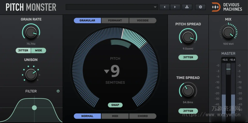 [怪兽变声器]Devious Machines Pitch Monster v1.3.13 U2B-R2R [WiN, MacOSX]（28.3Mb）