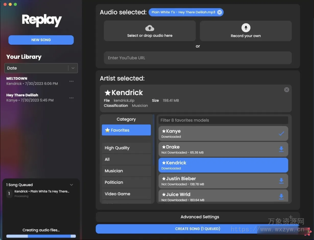 [高级AI克隆翻唱分离工具]Rubin AI Replay v4.2.3 [WiN, MacOSX，LiNUX ]（520Mb）