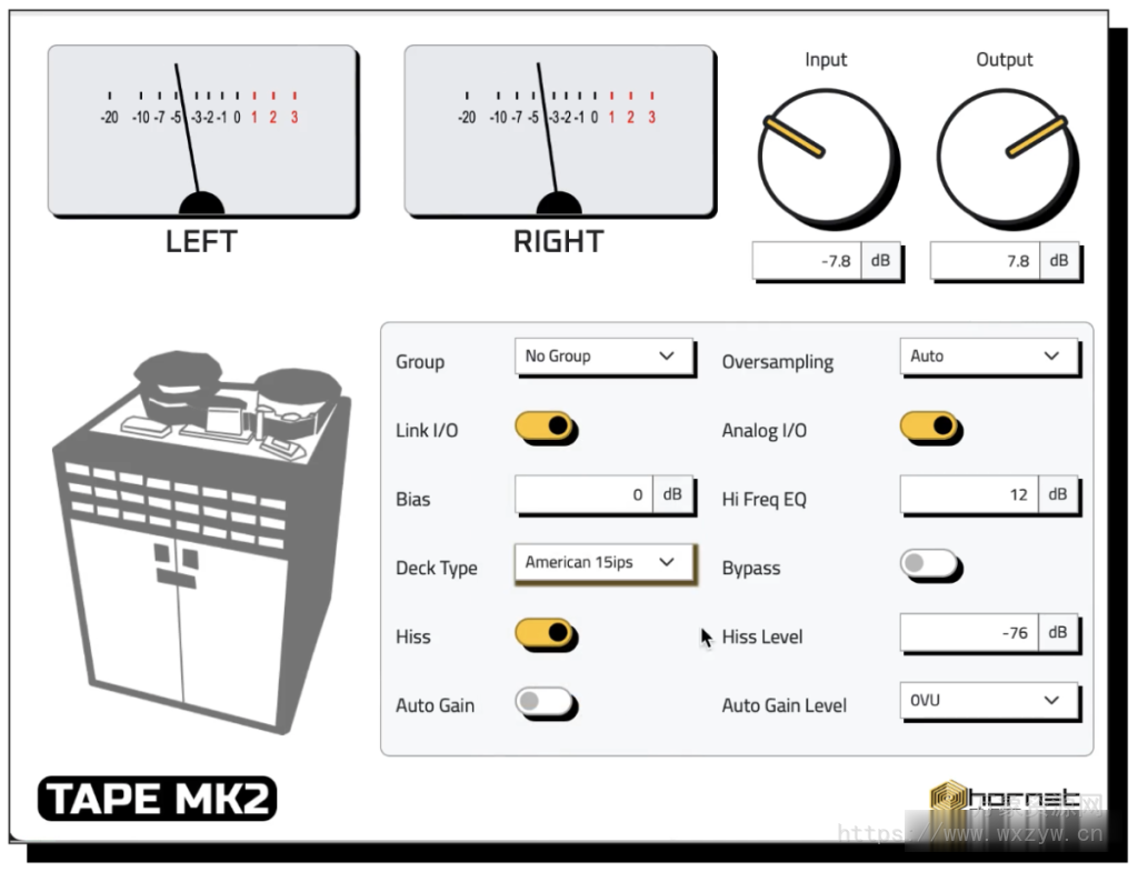 [磁带饱和效果器]HoRNet Tape MK2 v2.1.2 MOCHA [WiN]（1.96MB）