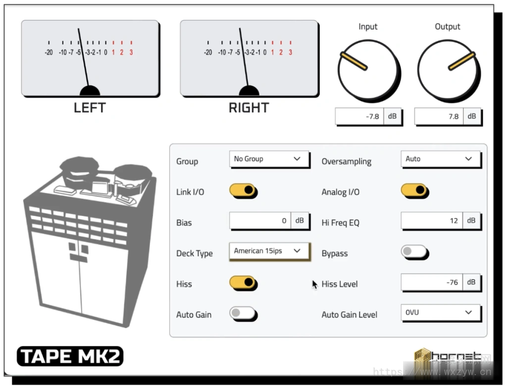 [磁带饱和效果器]HoRNet Tape MK2 v2.1.2 MOCHA [WiN]（1.96MB）