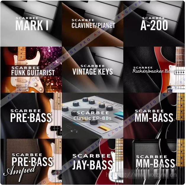 [14套Scarbee系列音源] 电钢琴/键盘/电贝斯/电吉他 标准音色库 [KONTAKT]（77Gb+）