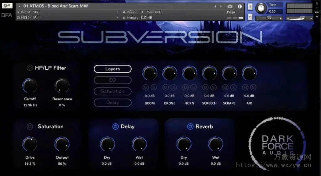 [影视氛围合成音景音源]Dark Force Audio Subversion [KONTAKT]（17.36Gb）