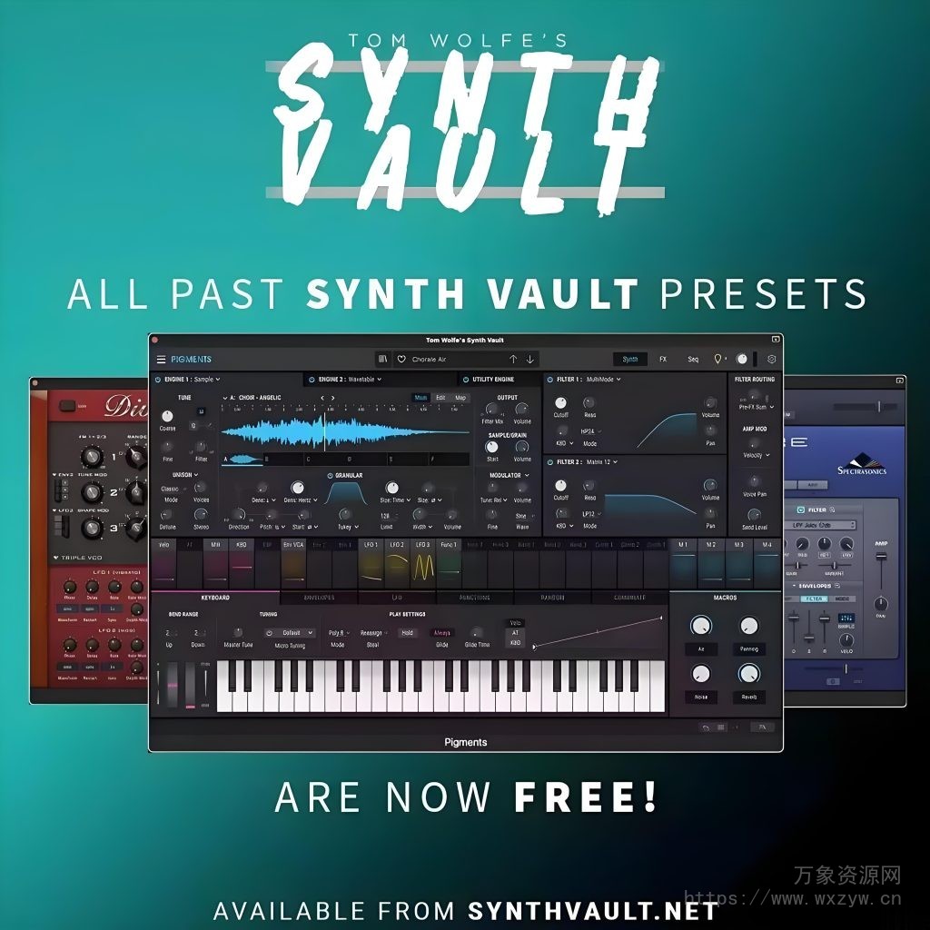 [ 690个合成器预设巨大集合]Tom Wolfe Synth Vault Presets Collection (incl. July 2024) MULTiFORMAT [FREE]（365MB）