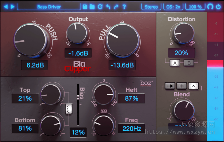 [双级失真过采样过载插件]Boz Digital Labs Big Clipper 2 v2.1.0 [WiN, MacOSX]（62.2Mb）