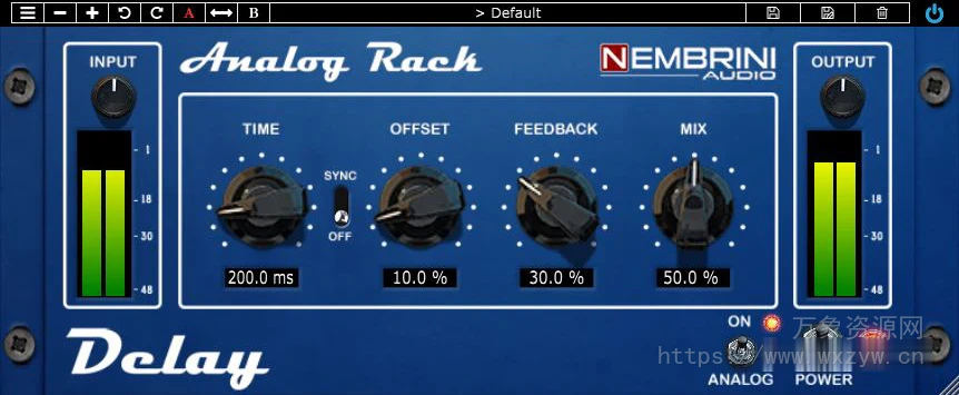 [延迟插件]Nembrini Audio Analog Rack Delay v2.0.8 x64 [FREE] [WiN, MacOSX]（64MB）