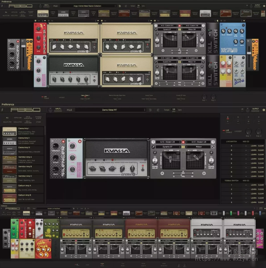 [吉他放大器套件]Kuassa Amplifikation 360 Bundle 1.2.5 HCiSO [MacOSX]（494.05Mb）