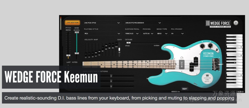 [贝斯音源插件]Plugin Alliance WEDGE FORCE Keemun v1.1.2 [WiN]（2.66Gb）