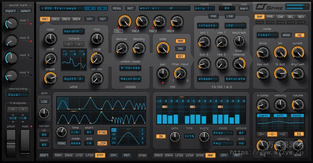 [复音螺旋尖塔合成器]Reveal Sound Spire v1.5.16 5294 U2B+99999扩展+安装教程 [MacOSX]（473.8Mb）