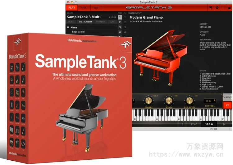 [坦克3采样器]IK Multimedia SampleTank 3 v3.7.3 +安装教程 [WiN, MacOSX]（977Mb）