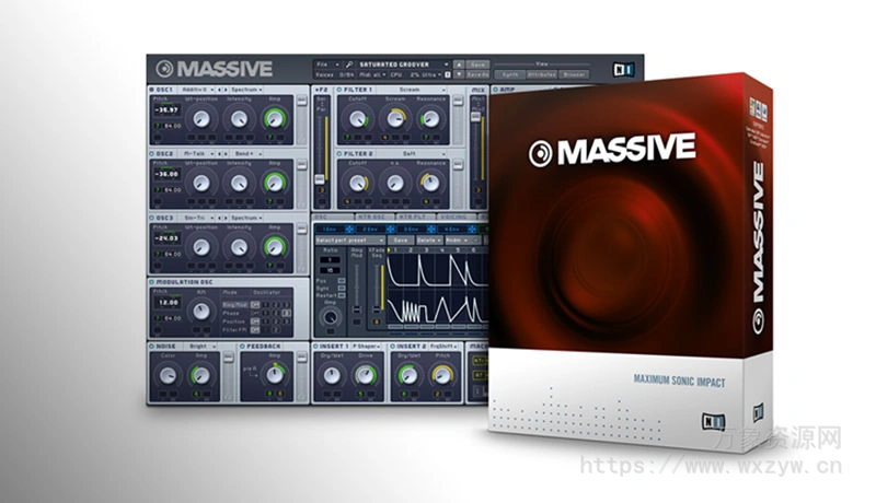 [Massive合成器]Native Instruments Massive v1.6.0 CE+扩展+教程 [WiN, MacOSX]（371.7Mb）