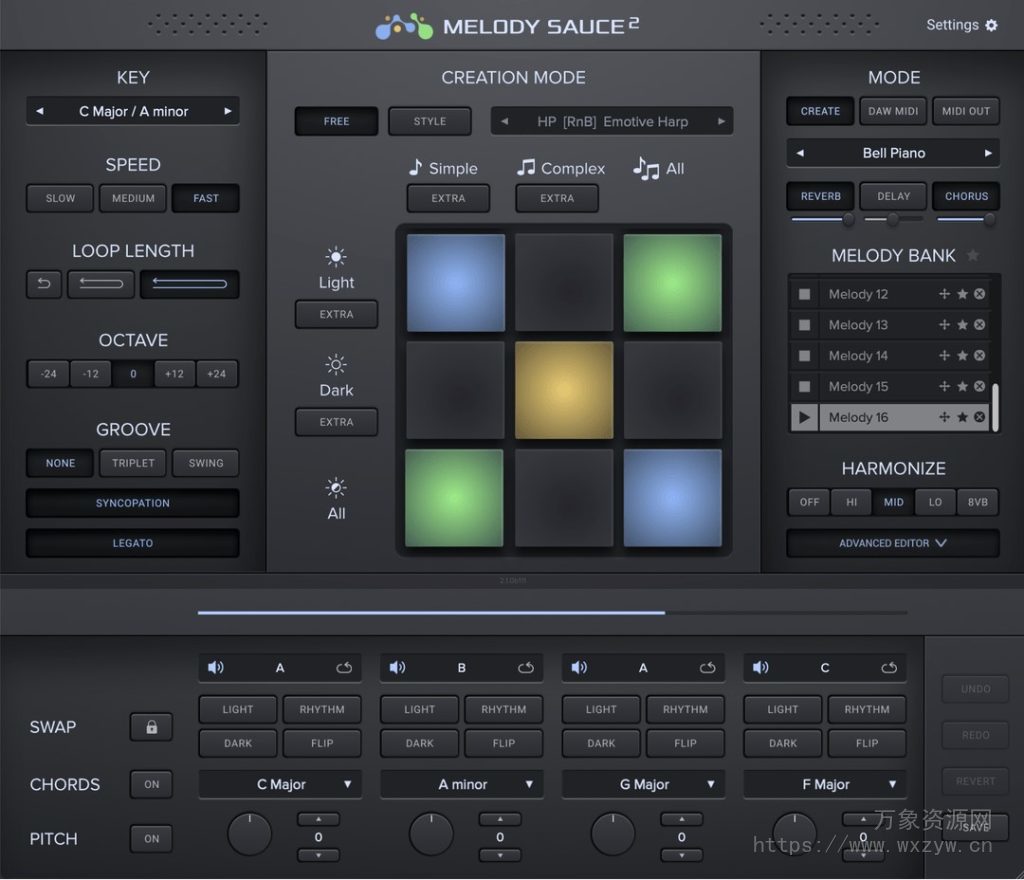 [AI旋律节奏创作助手]Evabeat Melody Sauce 2 v2.1.5/ v2.1.3 [WiN, MacOSX]（1.1Gb）