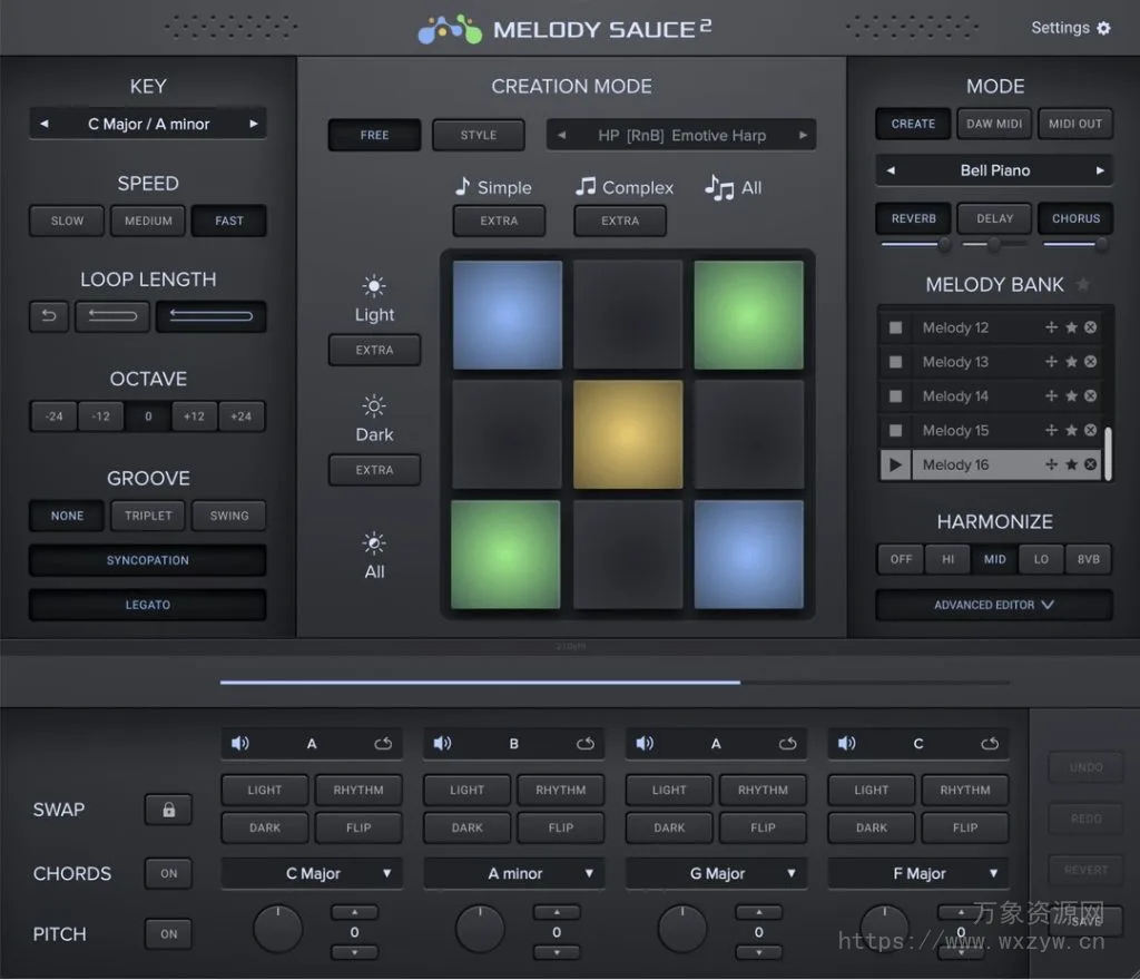 [AI旋律节奏创作助手]Evabeat Melody Sauce 2 v2.1.5/ v2.1.3 [WiN, MacOSX]（1.1Gb）