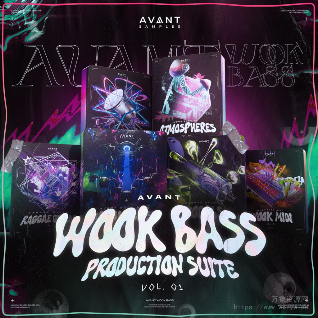 [回响重拍素材/Serum预置/FL工程模板/Ableton工程模板]Avant Samples Wook Bass Production Suite Vol.1 [WAV, MiDi]（577Mb）