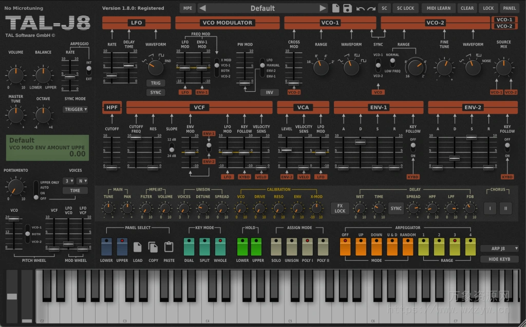 [80年代流行合成器仿真插件]Togu Audio Line TAL-J-8 v1.8.0 [WiN, MacOSX, LiNUX]（48Mb）