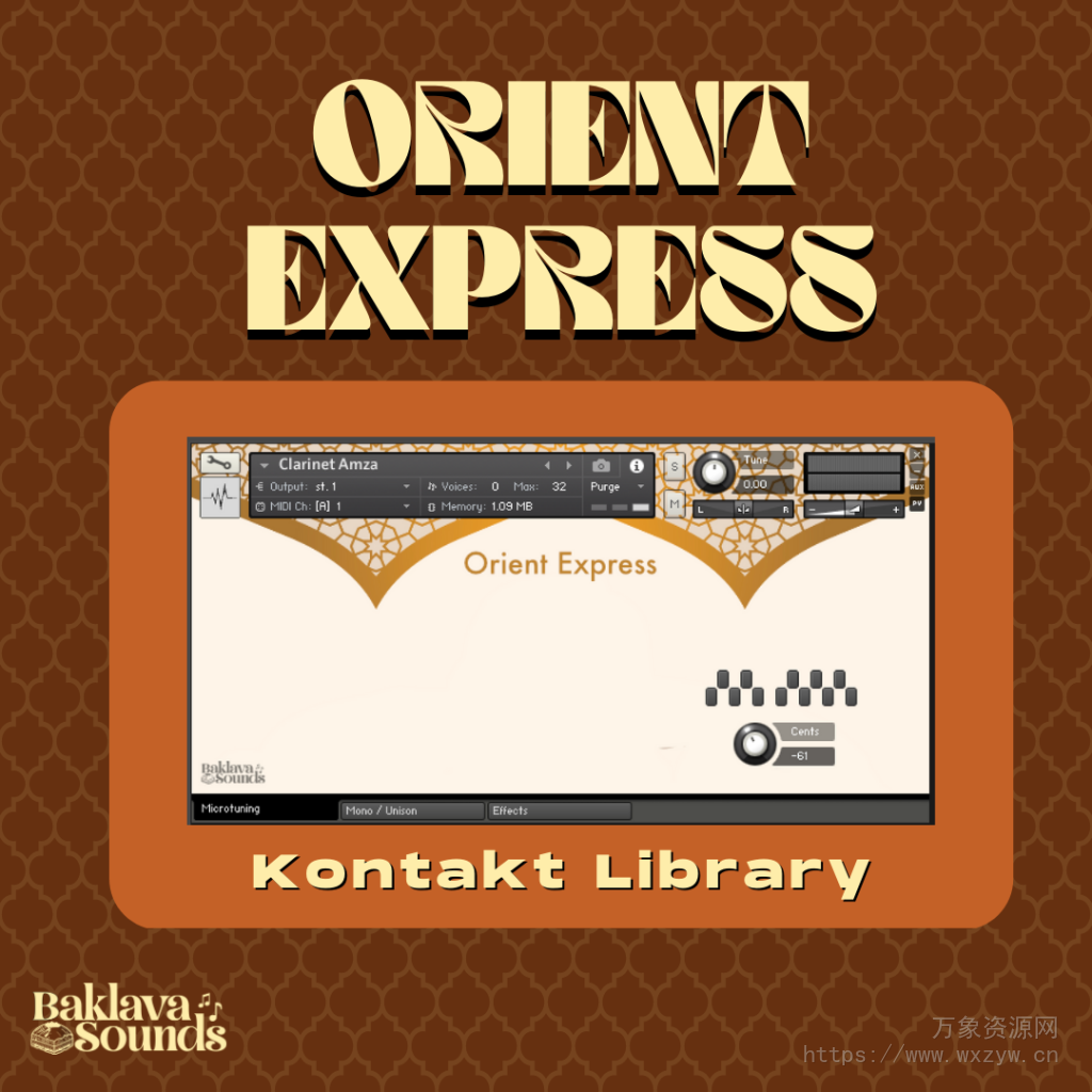 [世界民族阿拉伯中东风格音源]Baklava Sounds Orient Express [KONTAKT]（2.9Gb）