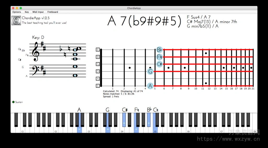 [和弦显示器] Chordie App v.1.2.4[WiN, MacOSX]（147Mb）