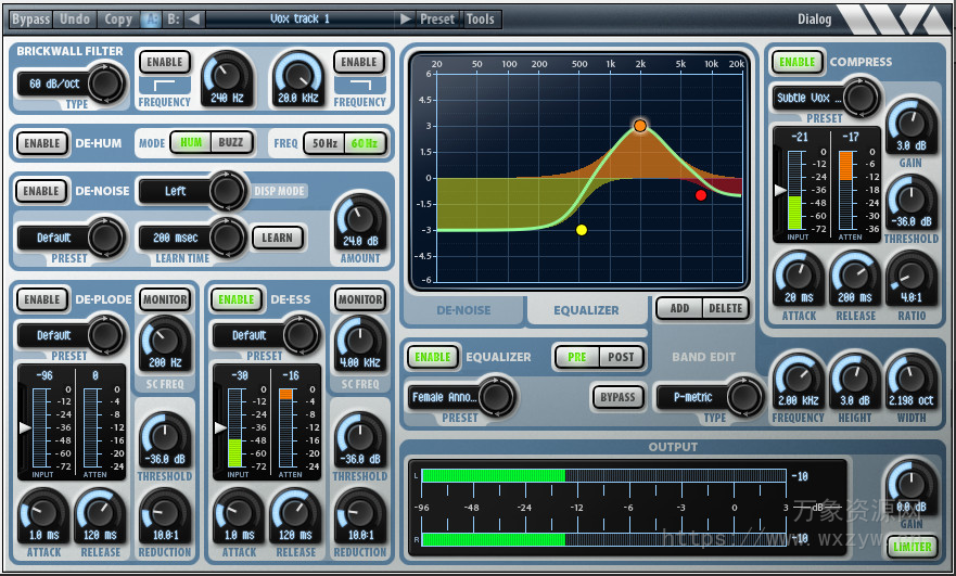 [语音处理通道条插件]Wave Arts Dialog 2 v2.11 [WiN]（7Mb）