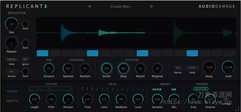 [电子乐节奏切片插件]Audio Damage AD056 Replicant 3 v3.0.9 [WiN, MacOSX, LiNUX]（136Mb）