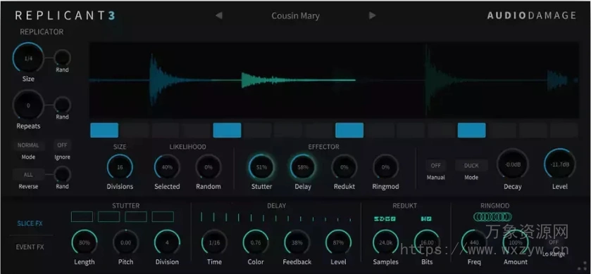 [电子乐节奏切片插件]Audio Damage AD056 Replicant 3 v3.0.9 [WiN, MacOSX, LiNUX]（136Mb）
