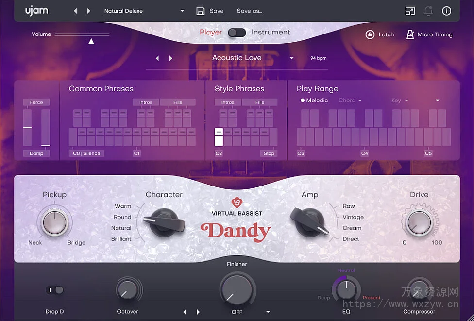 [虚拟贝斯] UJAM Virtual Bassist DANDY v2.5.0 [WiN, MacOSX]（6.14GB+6.4 GB）