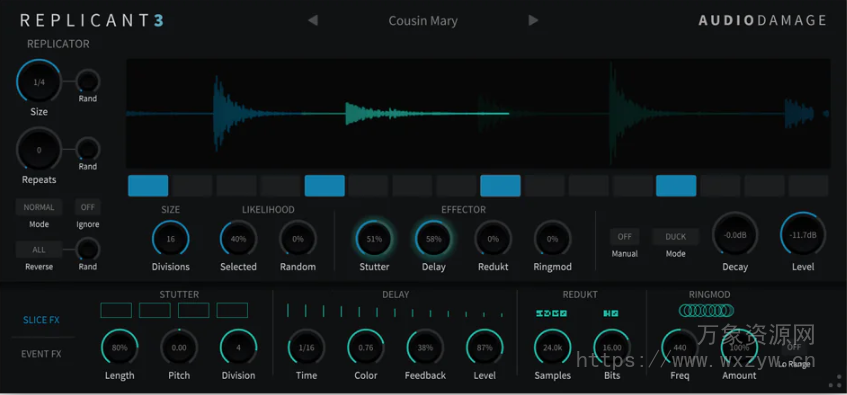 [电子乐节奏切片插件]Audio Damage AD056 Replicant 3 v3.0.8 [WiN, MacOSX, LiNUX]（54Mb）