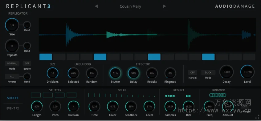 [电子乐节奏切片插件]Audio Damage AD056 Replicant 3 v3.0.8 [WiN, MacOSX, LiNUX]（54Mb）