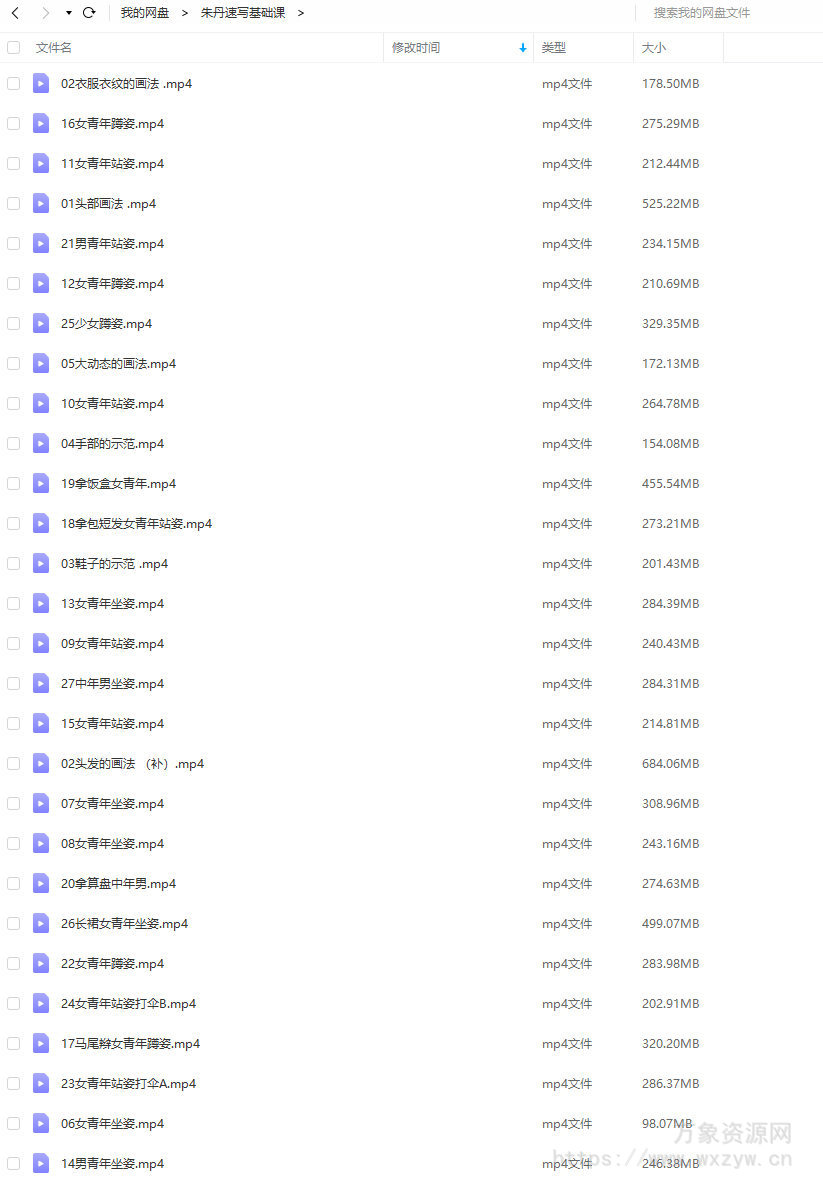 朱丹速写基础课【画质一般只有视频】