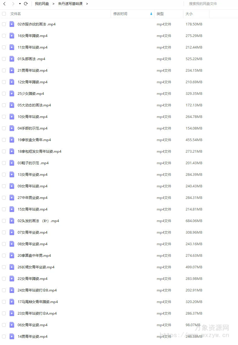 朱丹速写基础课【画质一般只有视频】