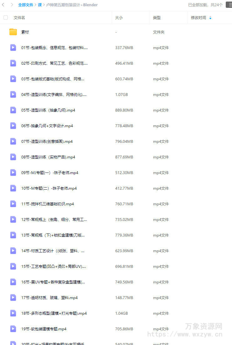 卢帅第5期包装设计+Blender全能班2024【画质高清有部分素材】