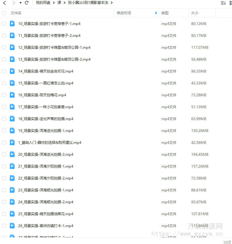 【缺课】张小翼2023年从0到1摄影基本法【画质高清只有视频】