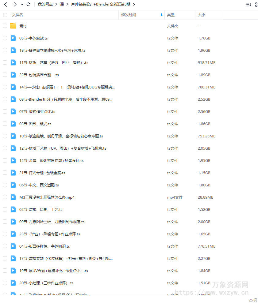 卢帅第3期包装设计+Blender全能班【画质高清有大部分素材】