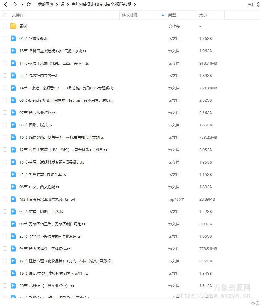 卢帅第3期包装设计+Blender全能班【画质高清有大部分素材】