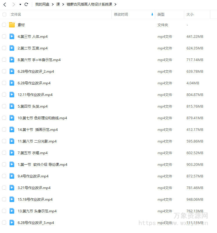 错薪古风插画人物设计系统课2023【画质超清有素材没笔刷】