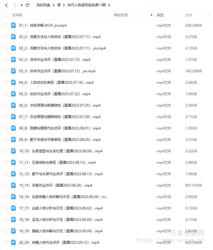 【缺】朱丹人物速写系统课第11期2023【画质不错只有视频】