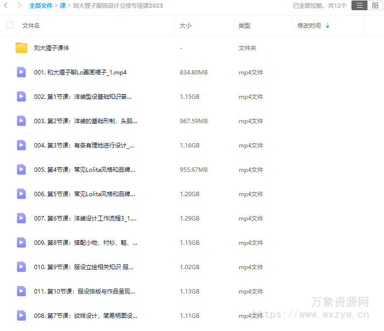 刘大狸子服饰设计立绘专项课2023【画质不错有素材】